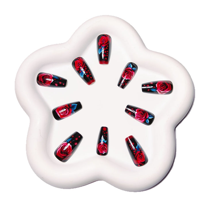 Elegant and Creative Art Nails with Rose Design Stornfield