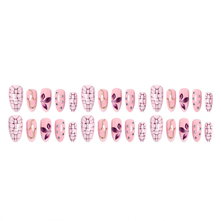 Acrylic nail set with glamorous design and sparkling accents Stornfield