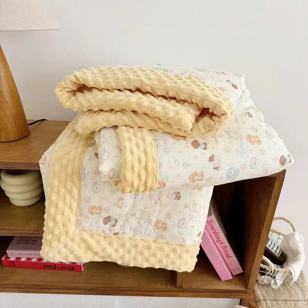Reversible Minky Dot Plush Baby Blanket