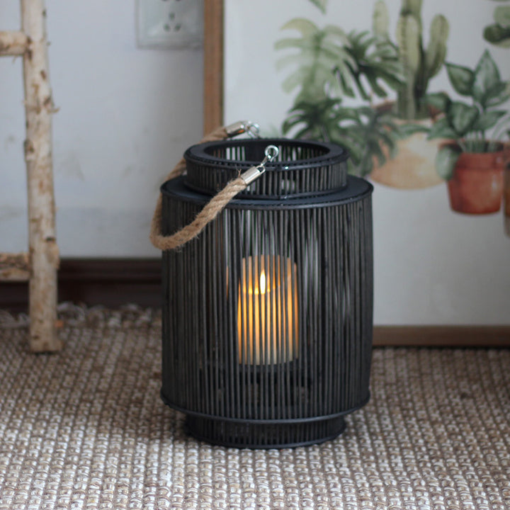 Decorative lantern made of woven material Stornfield