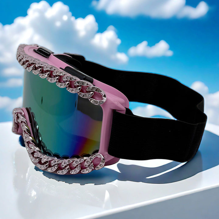 Women's ski goggles with glamorous rhinestone frame Stornfield