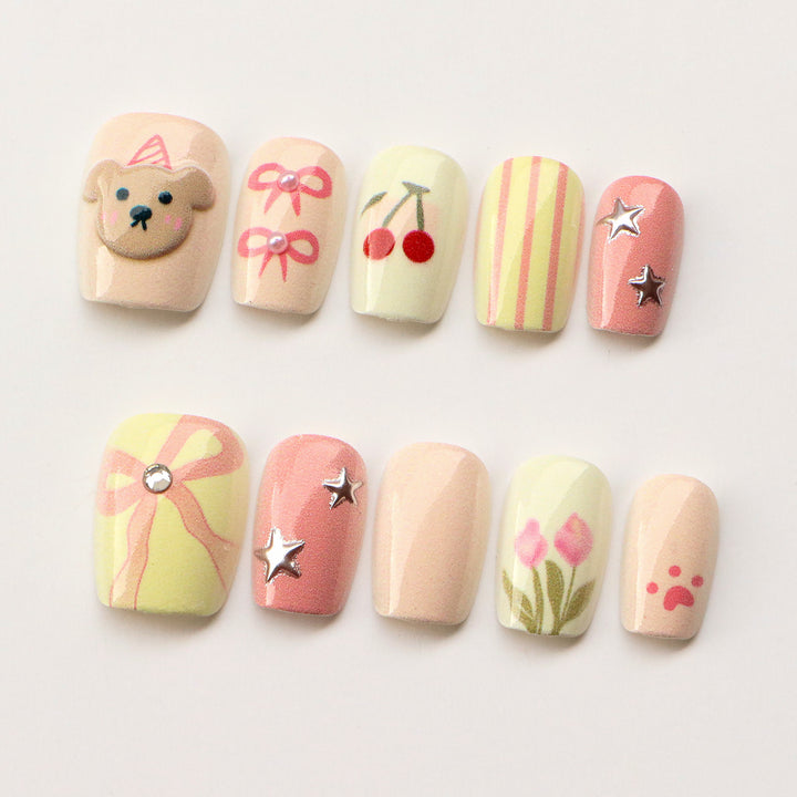 Playful Themed Press-On Nail Art