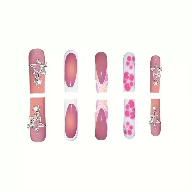 Decorative Floral Press-On Nails Stornfield
