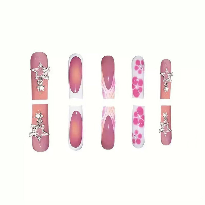 Decorative Floral Press-On Nails Stornfield