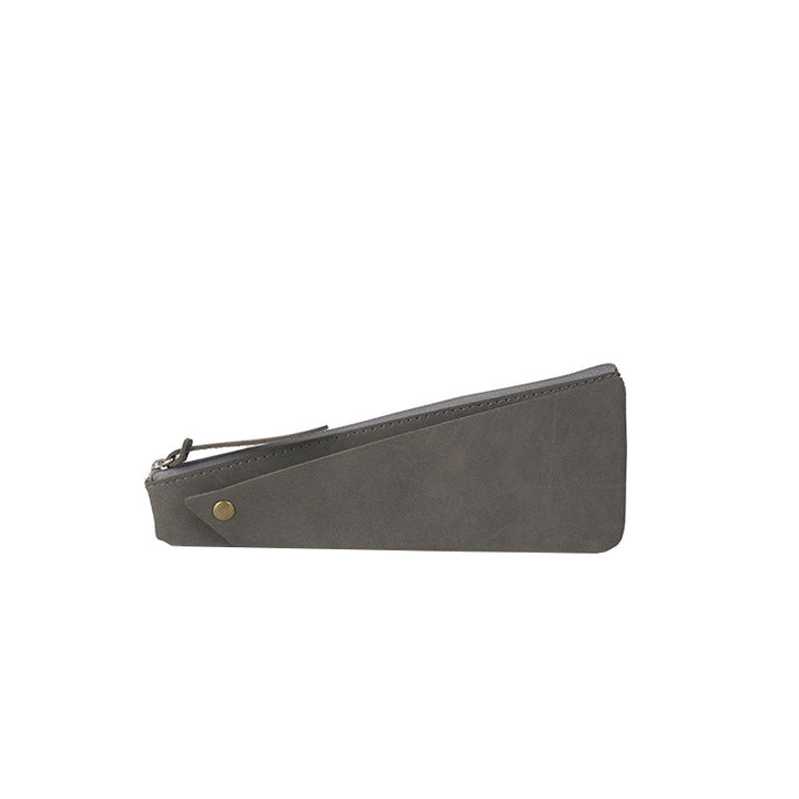 Triangular Leather Pencil Case