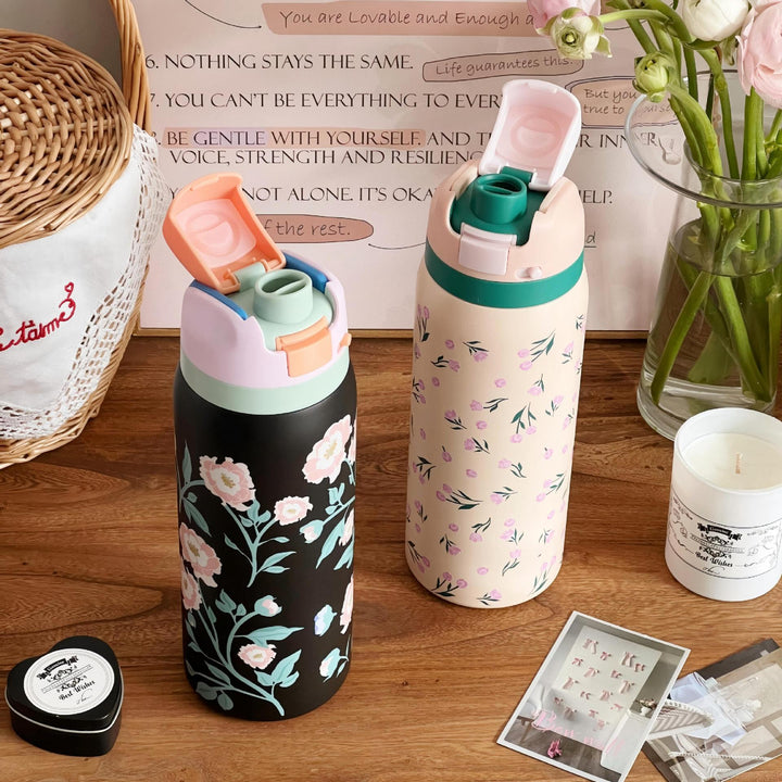 Ladies Insulated Water Bottle with Floral Design Stornfield