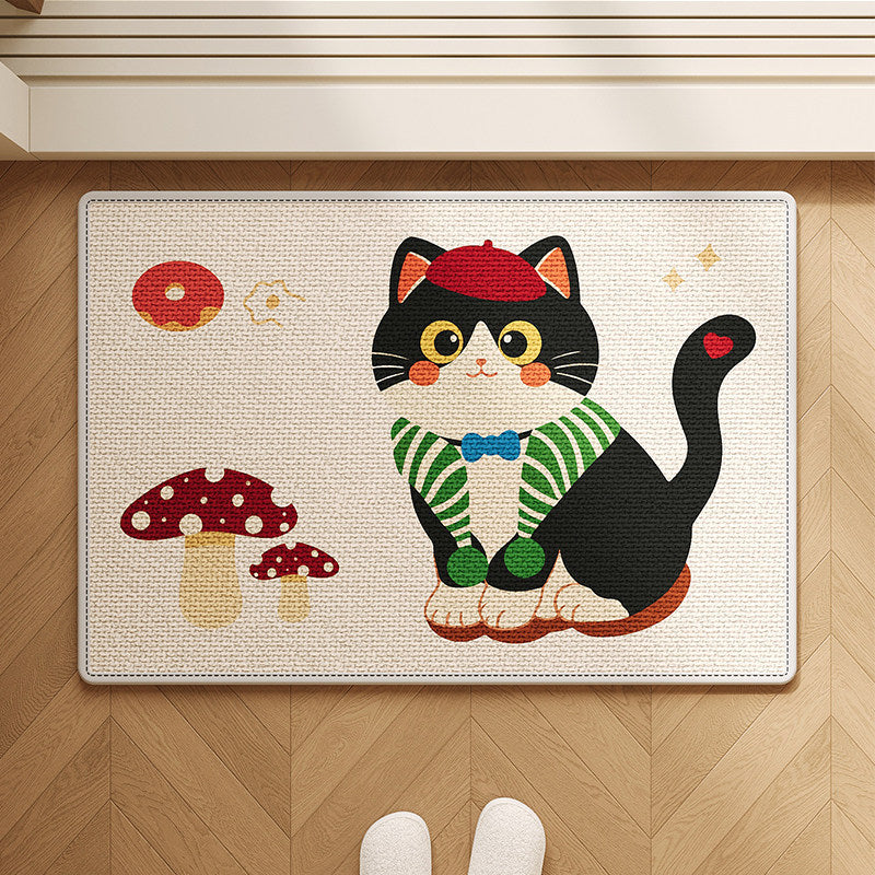 Cute Bunny-Themed Decorative Floor Mat