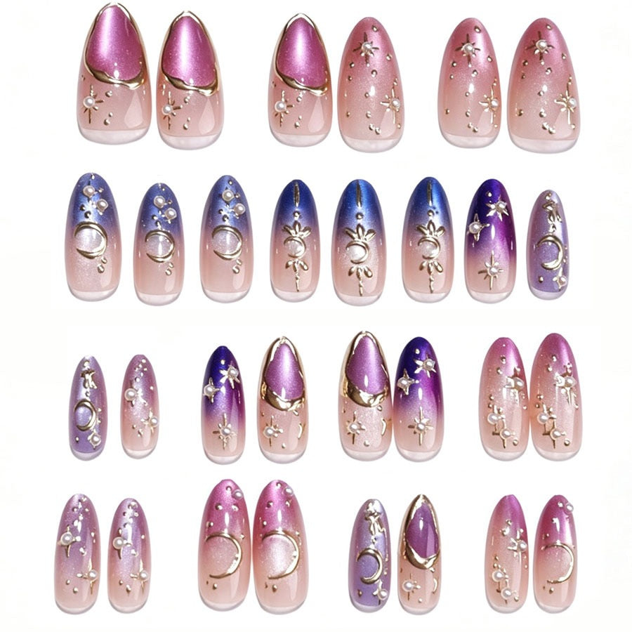 Nail art set with glamorous star designs Stornfield