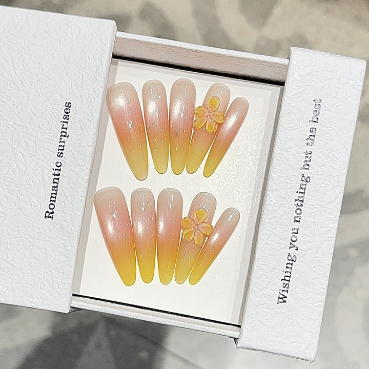 Elegant Artificial Nails with Romantic Ombre Effect Stornfield