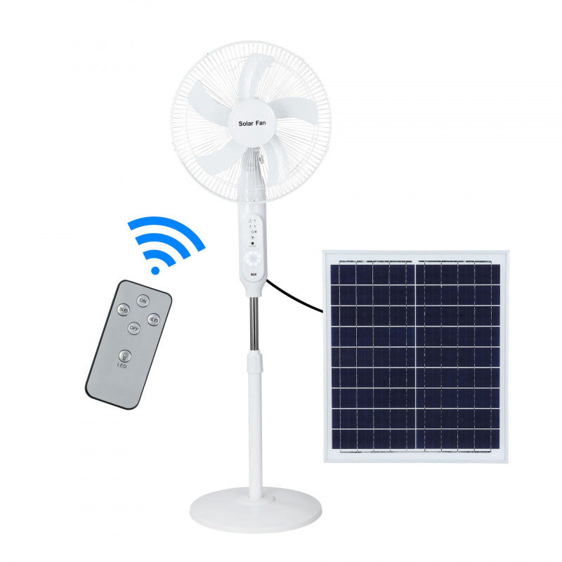 Unisex Solar-Powered Stand Fan with Remote Control and Adjustable Height Stornfield