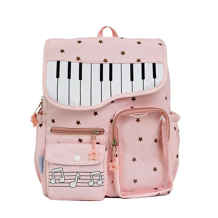 Backpack with Musical Piano Design and Multifunctional Compartments Stornfield