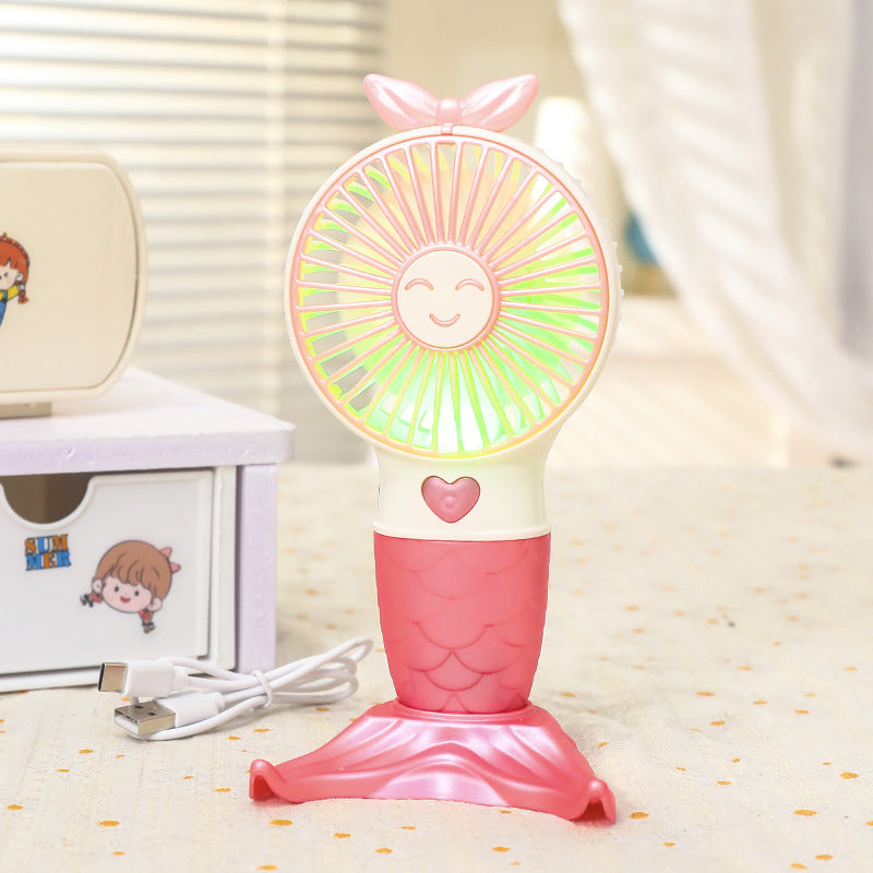 Women Portable Handheld Fan with Mermaid Design Stornfield