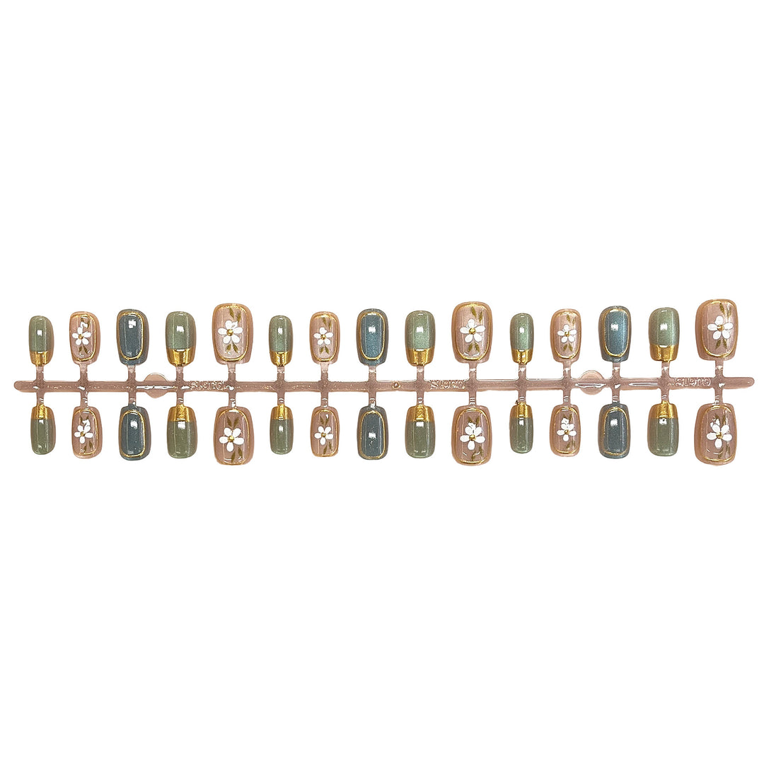 Floral Accent Press-On Nail Art Set Stornfield