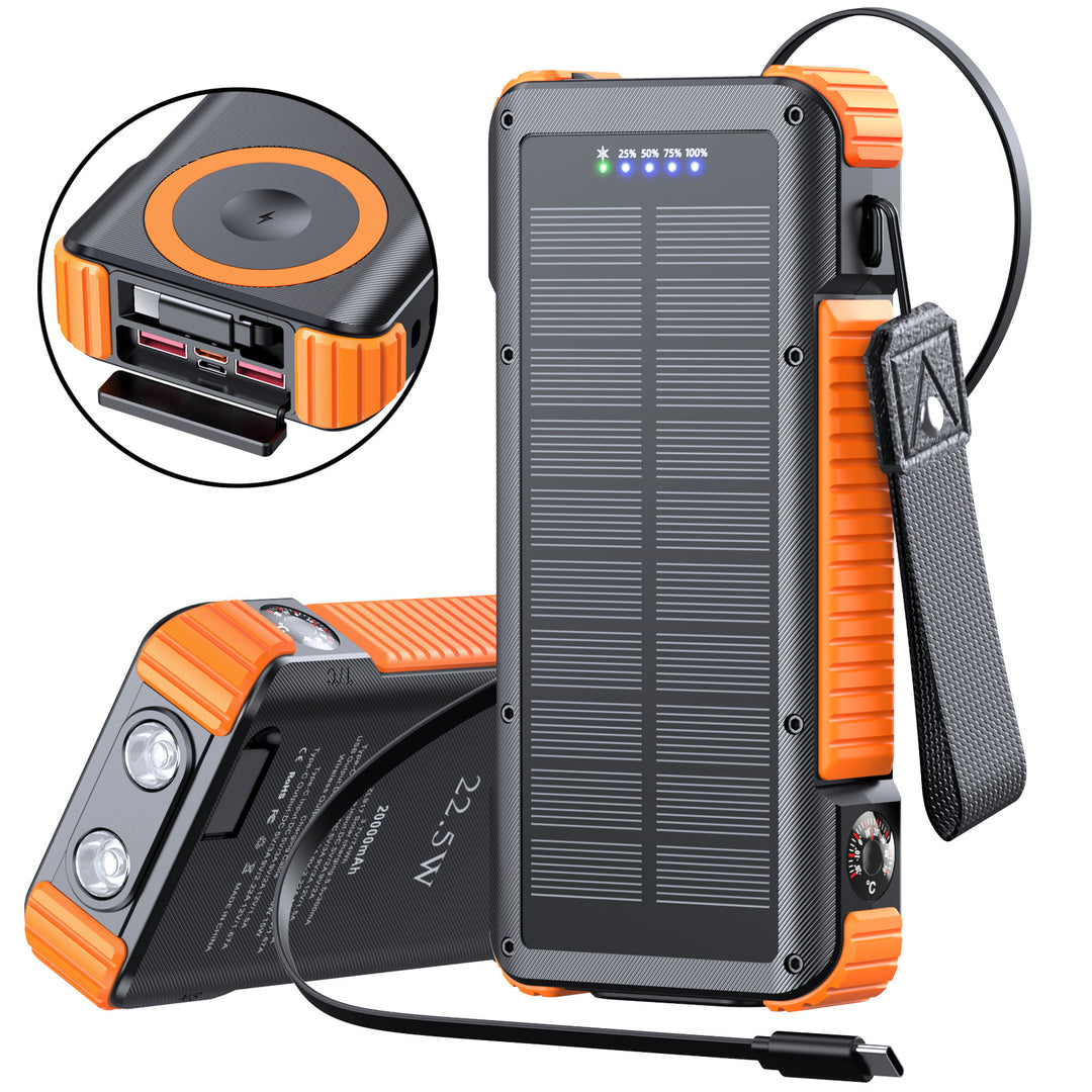 High-performance solar power bank with multifunctional connections and LED display Stornfield