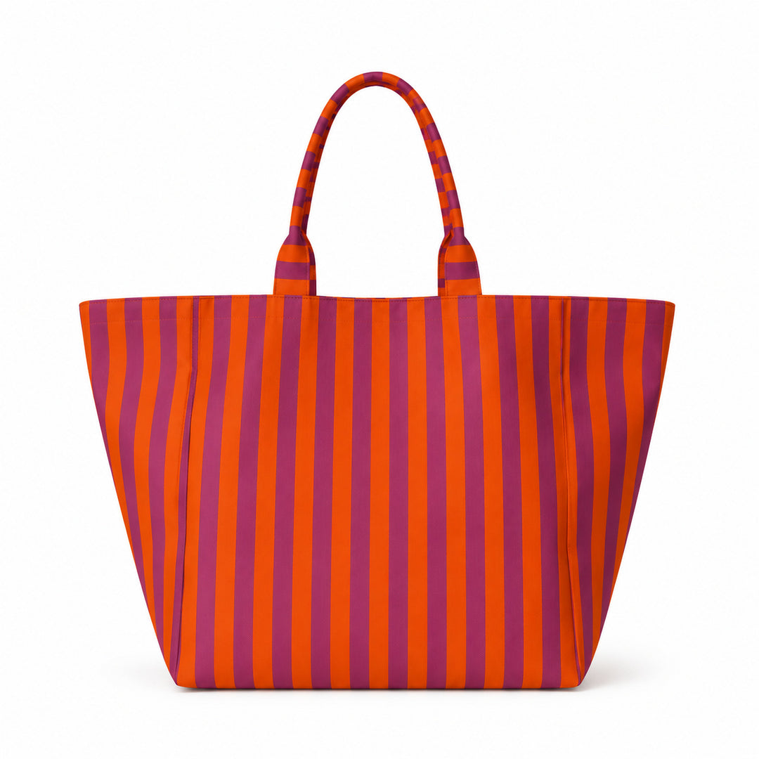 Beach bag with width, water-repellent stripes Stornfield