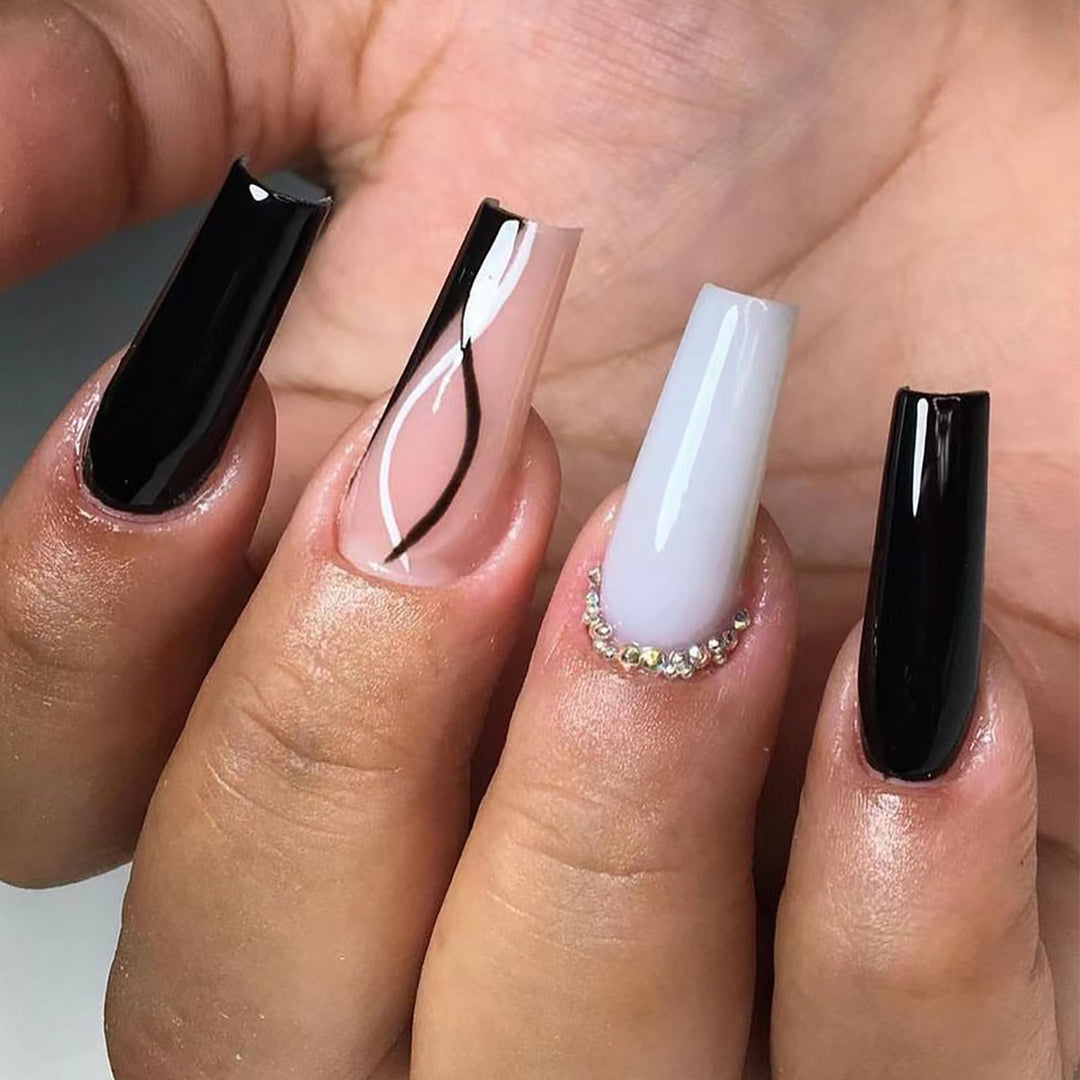 Artful acrylic nails with elegant design Stornfield
