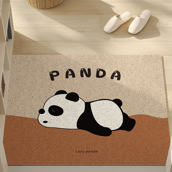 Playful Panda-Themed Floor Mat