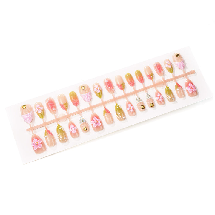 Artistic Floral-Themed Press-On Nail Set Stornfield
