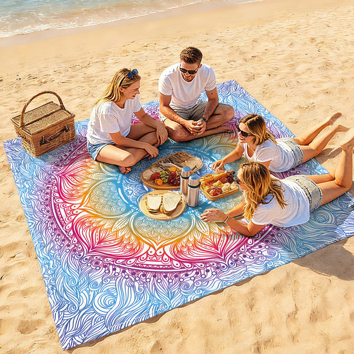 Mandala Design Beach Mat Stornfield
