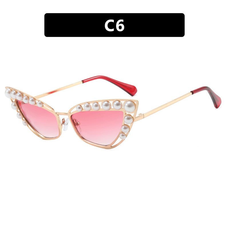 Ladies Cat-Eye Sunglasses with Exclusive Pearl Tip Frame Stornfield