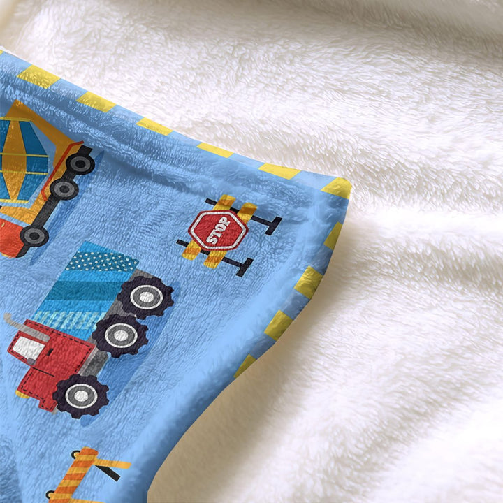 Playful Vehicle-Themed Fleece Blanket
