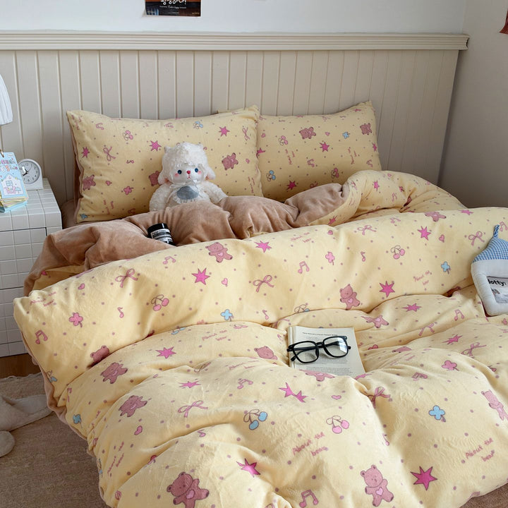 Cute Themed Fleece Bedding Set