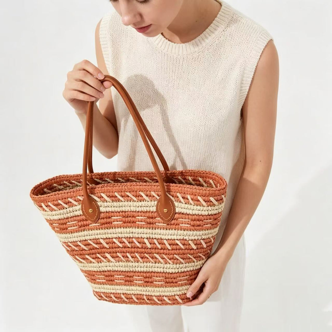 Bast-Beach bag with Elegant Structured Design Stornfield