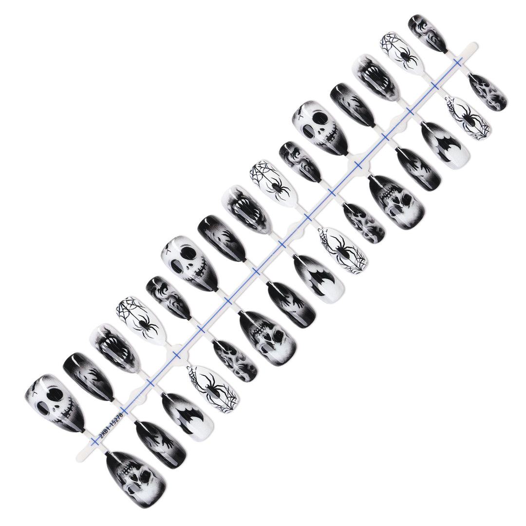 Creative nail art set with spooky designs Stornfield
