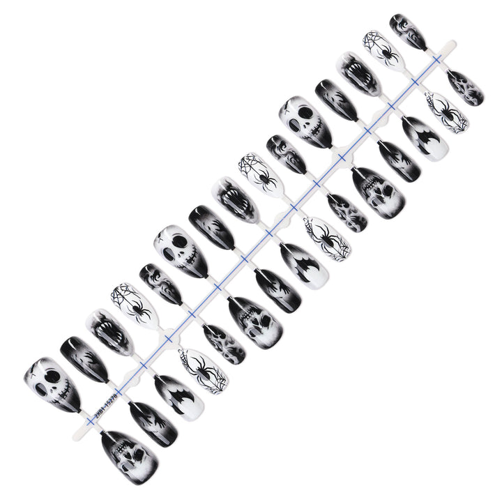 Creative nail art set with spooky designs Stornfield