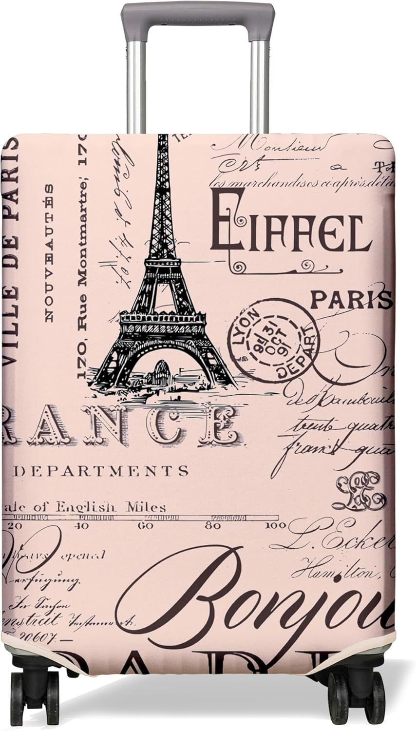 Unisex non-elastic suitcase cover with Paris motif and water-repellent stretch fabric for trolley Stornfield