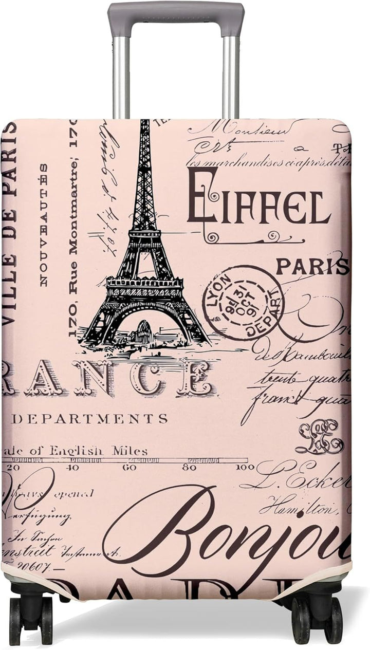 Unisex non-elastic suitcase cover with Paris motif and water-repellent stretch fabric for trolley Stornfield