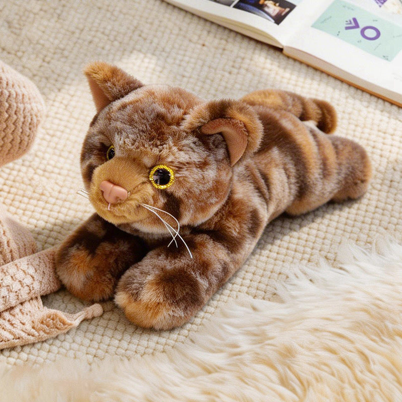 Lifelike Stretching Cat Plush Floor Cuddle Pillow Stornfield