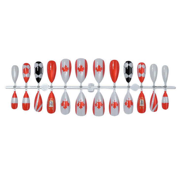 Creative Nail Art Set with Canada and Football Designs Stornfield