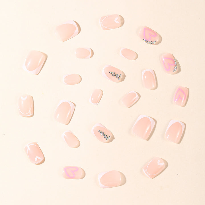 Heart-Accent Gel Nail Art Extensions Stornfield