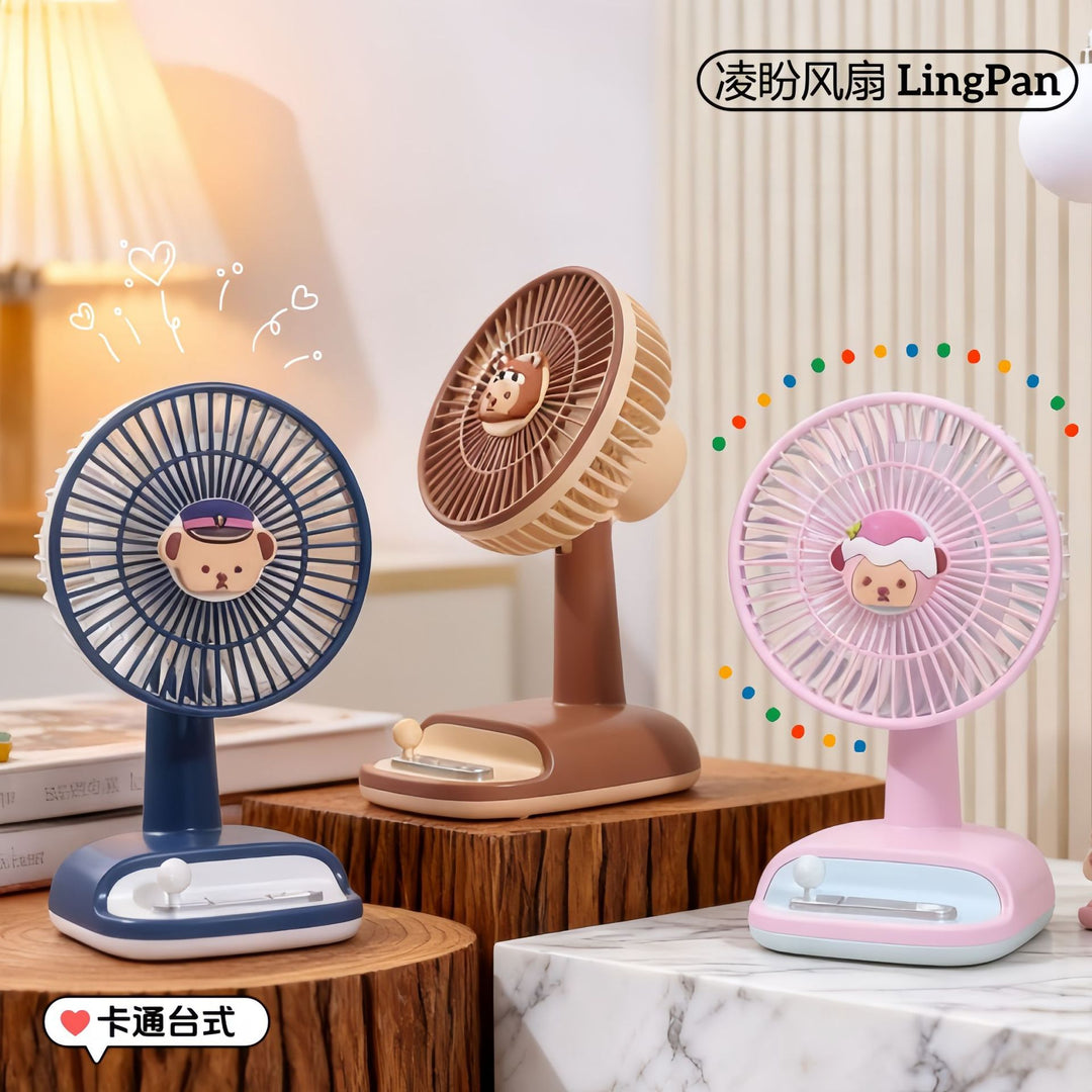 Unisex compact USB table fan with rechargeable battery, quiet motor, and adjustable head Stornfield