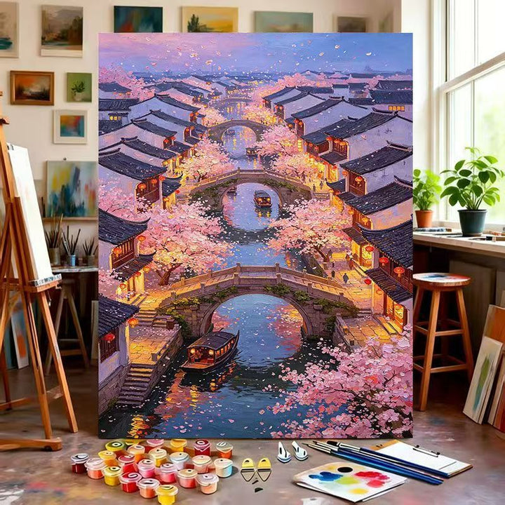 Scenic Cherry Blossom Paint by Numbers Art Kit Stornfield