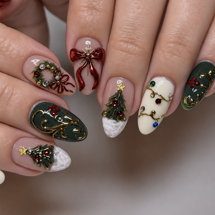 Festive artificial nails with Christmas motifs Stornfield