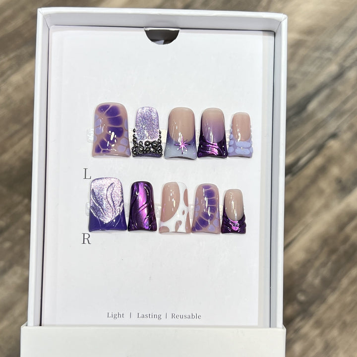 Playful Cartoon-Themed Press-On Nail Set Stornfield