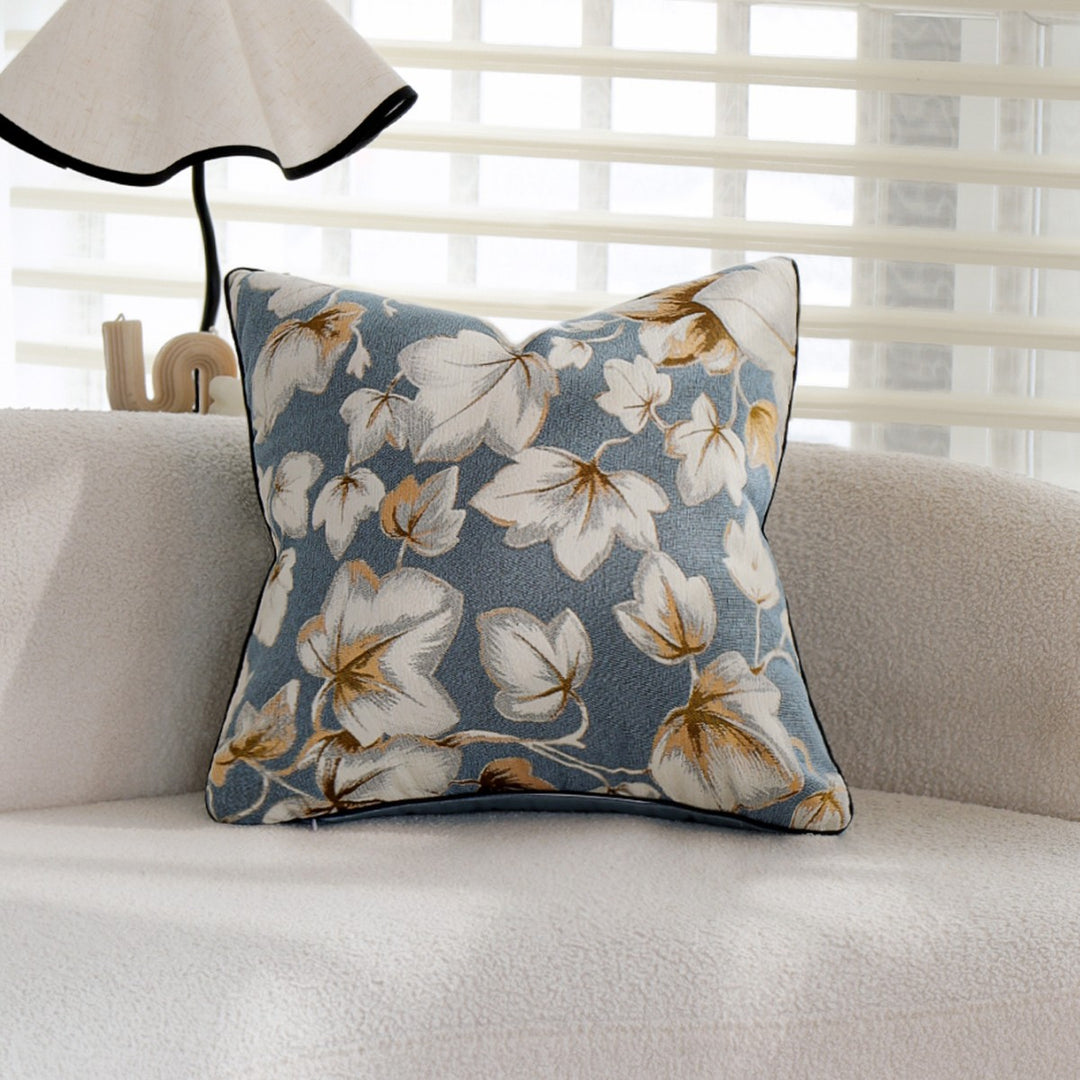 Elegant decorative pillow with floral print