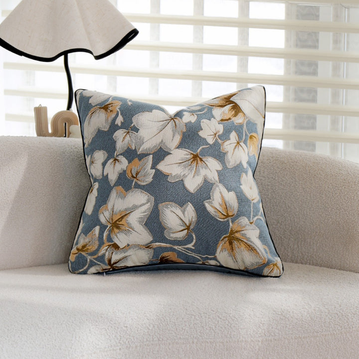 Elegant decorative pillow with floral print