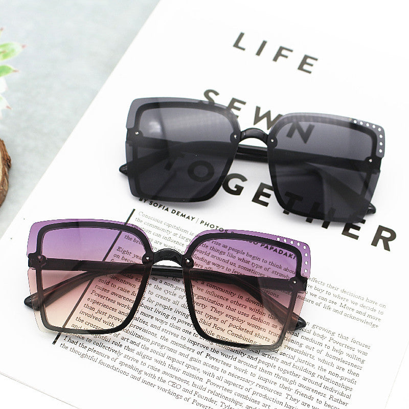 Ladies Square Sunglasses with Sparkling Frame Accents Stornfield