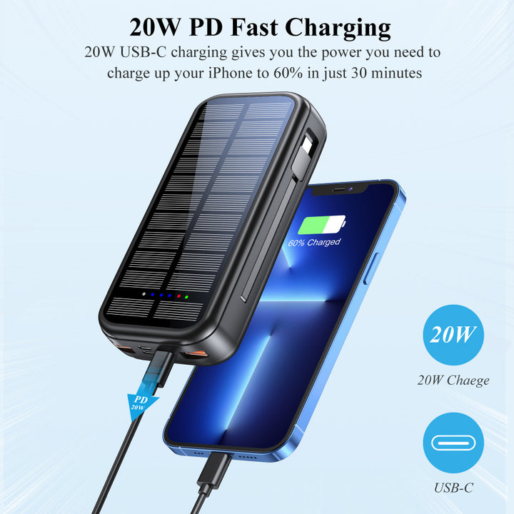 Solar-powered power bank with integrated fast charging function Stornfield