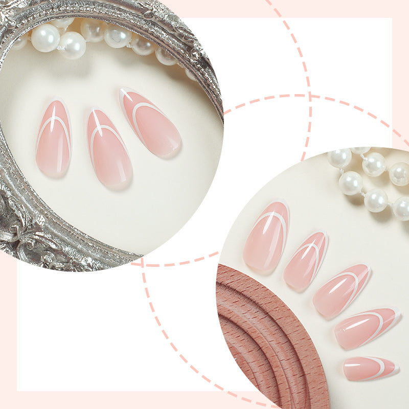 Designer Press-On Nail Set with Elegant Geometric Patterns Stornfield