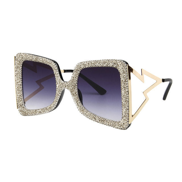 Women's oversized sunglasses with glittering crystal frame Stornfield