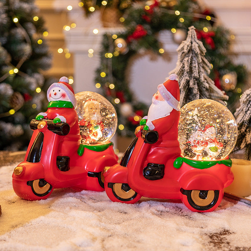 Festive Santa Scooter Snow Globe