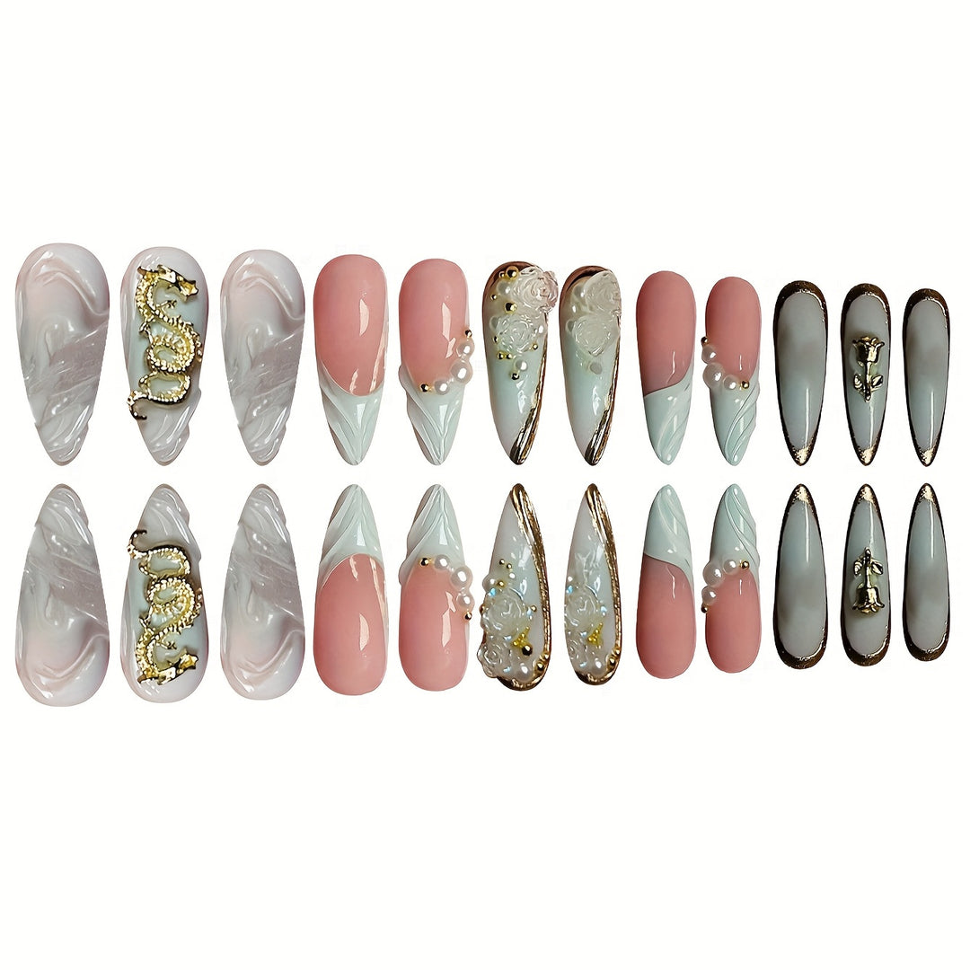 Creative Artistic Press-On Nail Design Stornfield