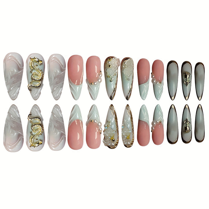 Creative Artistic Press-On Nail Design Stornfield