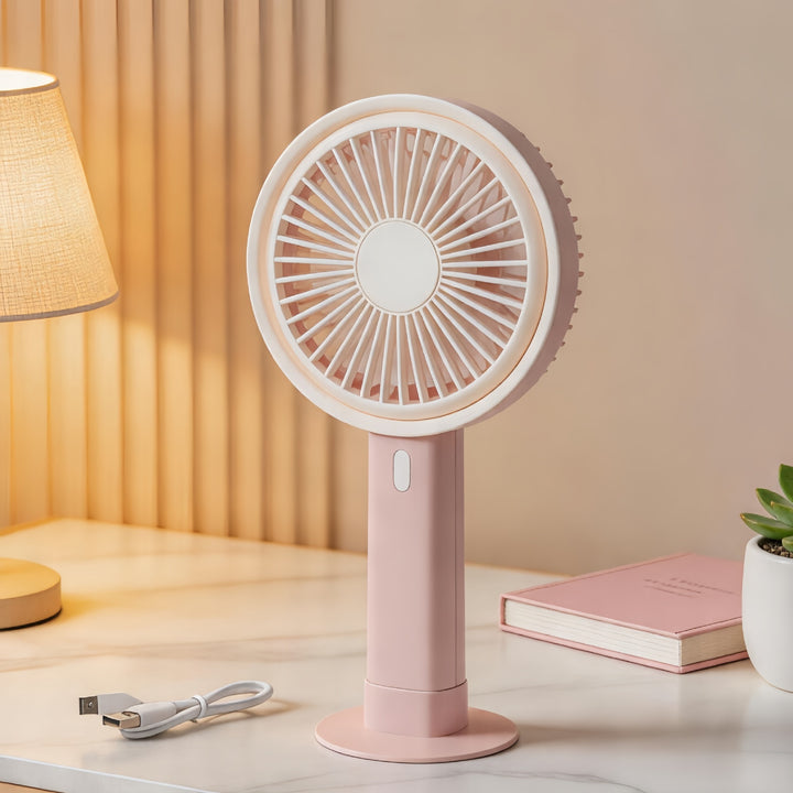 Women's Portable Table Fan with Integrated USB Charging Function Stornfield