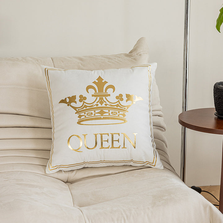 Luxury Metallic Foil Queen Cushion Cover with Hidden Zipper
