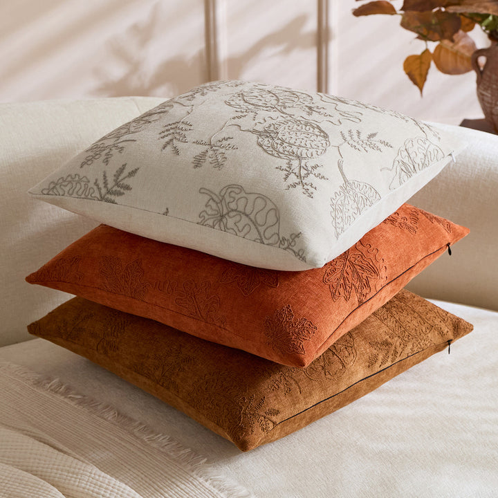 Decorative Embroidered Velvet Throw Pillow Cover Set